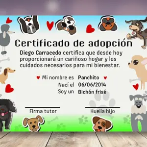 Certificado de adopción