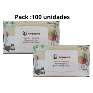 Pack Toallitas Húmedas para Mascotas Happypets – Coco Hipoalergénico